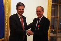 Stephen Emerson, director of Columbia's Herbert Irving Comprehensive Cancer Center, received the Legion d'Honneur in a ceremony in January 2013.
